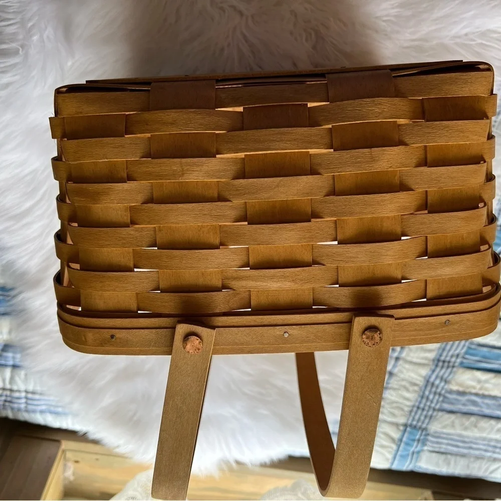 Longaberger Woven Handmade Basket 2003 Double Handle